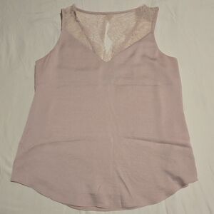 Express Pink Lace Trim Blouse